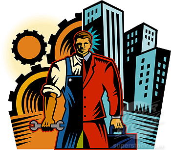 An illustration comparing blue collar vs. white collar